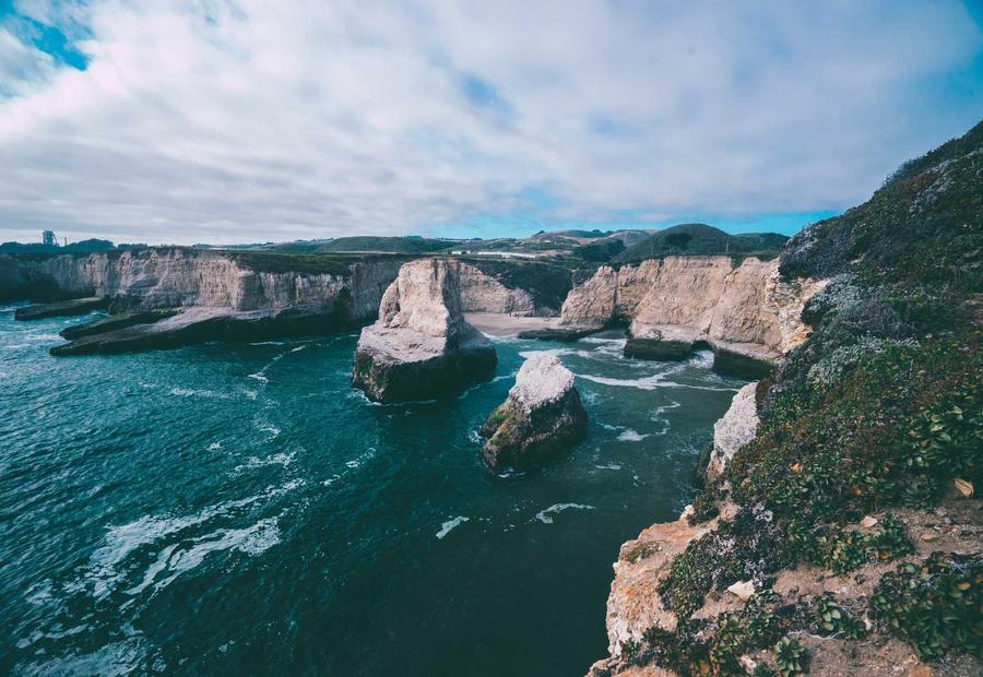 Cinematic coastline still from the Halcyon 3D brand film